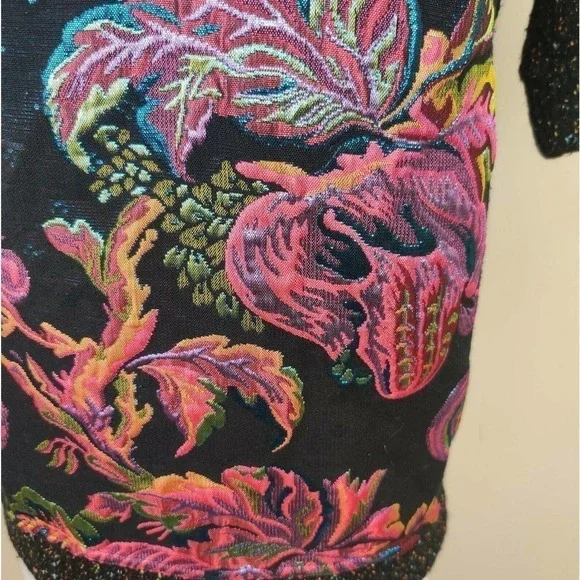 Anthropologie James Coviello Brocade & Knit Short Sleeve Top - Picture 4 of 9